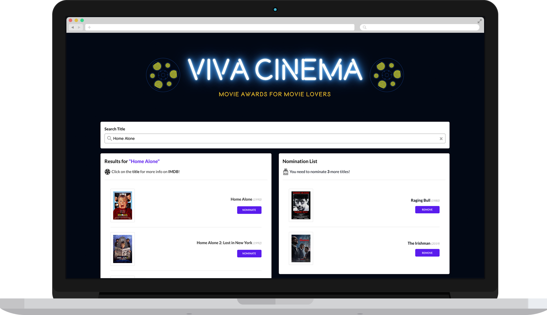 An image of the Viva Cinema app.